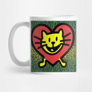 Funny Keith Haring, Happy Cat lover Mug